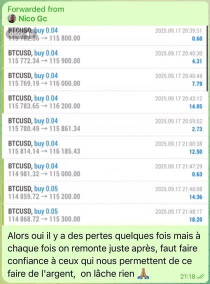 Témoignage reçu par message